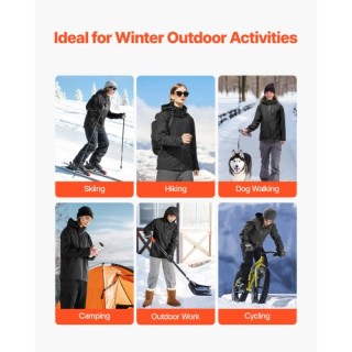 VEVOR Ανδρικό Θερμαινόμενο Μπουφάν με Μπαταρία 7.4V, Αδιάβροχο και ...