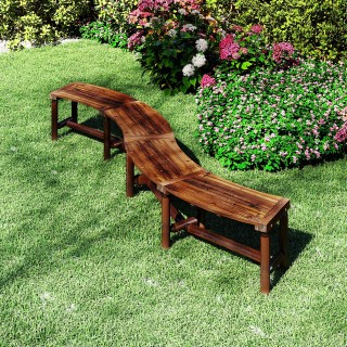 Costway Καμπυλωτό Υπαίθριο Παγκάκι από Μασίφ Ξύλο για 2-3 Άτομα – ... Costway Καμπυλωτό Υπαίθριο Παγκάκι από Μασίφ Ξύλο για 2-3 Άτομα – ...