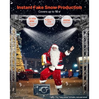 VEVOR Ισχυρή Φορητή Χιονομηχανή 650W για Διακόσμηση & Εκδηλώσεις XH...