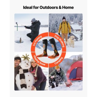 VEVOR Επαναφορτιζόμενες Θερμαινόμενες Κάλτσες Μεσαίου Μεγέθους με Έ...