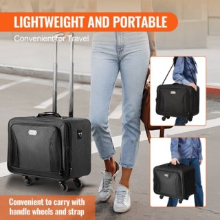 VEVOR Βαλιτσάκι Μακιγιάζ με Ρόδες, 3 Επίπεδα, Μαύρο  HZBXLGS3C000ZD...