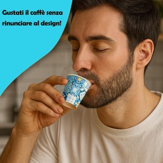 Shally Dogan 2000 Μονόχρηστα Ποτηράκια Καφέ με Διακόσμηση Μαϊολ...