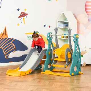 HOMCOM 18 Months-3 Years Baby Slide με ρυθμιζόμενη κούνια και καλάθ... HOMCOM 18 Months-3 Years Baby Slide με ρυθμιζόμενη κούνια και καλάθ...