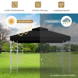 Costway Ανταλλακτική Οροφή με Αεραγωγούς για Κιόσκι 3 x 3 M Μαύρη N... Costway Ανταλλακτική Οροφή με Αεραγωγούς για Κιόσκι 3 x 3 M Μαύρη N...