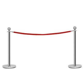 Costway Σύστημα Καθοδήγησης Ατόμων από Ανοξείδωτο Ατσάλι με Κόκκινε...