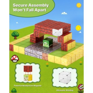VEVOR Μαγνητικά Μπλοκ 100 Τεμάχια STEM Montessori Αισθητηριακά Παιχ...