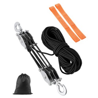 VEVOR Τροχαλία Ανύψωσης Σχοινιού 30,5 μ με Μπλοκ και Ταλαντωτήρα 5:...