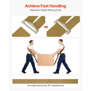 VEVOR Ιμάντες Μεταφοράς, Υποστηρίζουν έως 453.6 kg, Σύστημα Μεταφορ...