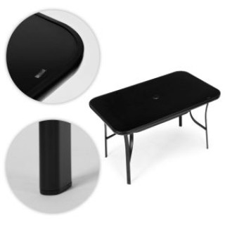 MultiGarden Τραπέζι Κήπου 140x80 εκ. με σκλήρο γυαλί, τρύπα για ομπ...