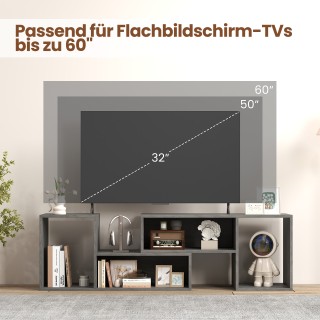 Costway Γκρι Τηλεοπτική Σύνθεση 2 τεμ. για Τηλεοράσεις έως 60 ίντσε...