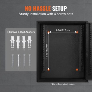 Ντουλάπι Κλειδιών VEVOR 100 Θέσεων με Ρυθμιζόμενα Ράφια & Χρωματιστ...