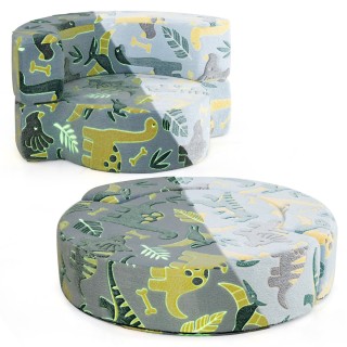 Costway Παιδικός Καναπές 2-σε-1 με Φωσφορίζοντα Αστέρια και Αφαιρού...