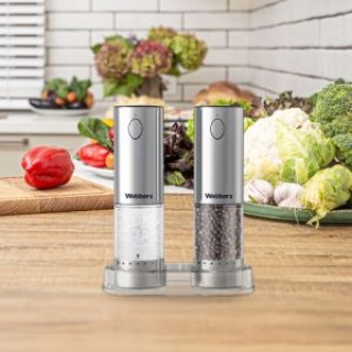 WEBBER Σετ 2 Τεμαχίων Ηλεκτρικός Μύλος Αλατιού και Πιπεριού Επαναφο...