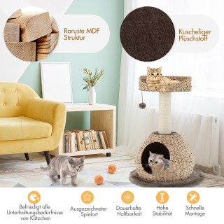 Costway Πολυλειτουργικό Δέντρο Αναρρίχησης Γάτας με Φυσικό Σιζάλ κ... Costway Πολυλειτουργικό Δέντρο Αναρρίχησης Γάτας με Φυσικό Σιζάλ κ...