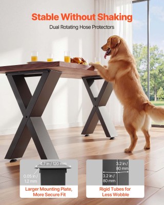 VEVOR Μεταλλικά Πόδια Τραπεζιού X, 750 x 790 mm, Σετ 2 Τεμαχίων, Μα...