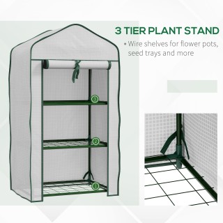 Outsunny Mini Garden Greenhouse με κάλυμμα PE, 3 ράφια και ρολό, 59... Outsunny Mini Garden Greenhouse με κάλυμμα PE, 3 ράφια και ρολό, 59...