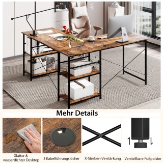 Costway Μετατρέψιμο Γραφείο Υπολογιστή 151 x 151 x 75 cm σε Σχήμα L... Costway Μετατρέψιμο Γραφείο Υπολογιστή 151 x 151 x 75 cm σε Σχήμα L...