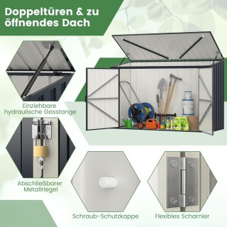 Μεταλλική Εξωτερική Αποθήκη 193 x 86 x 127 cm ανθεκτική στις καιρικ...