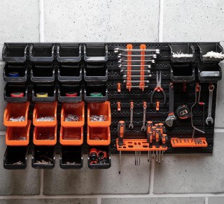 BLACK & DECKER BLACK+DECKER Σετ Οργάνωσης Τοίχου 43 τμχ Πλαστικός Ο...