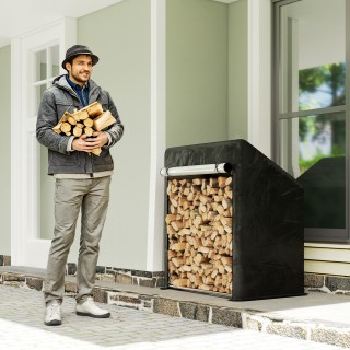 Outsunny Εξωτερική Ξυλοθήκη από Ενισχυμένο Ατσάλι με Αδιάβροχη Κάλυ... Outsunny Εξωτερική Ξυλοθήκη από Ενισχυμένο Ατσάλι με Αδιάβροχη Κάλυ...