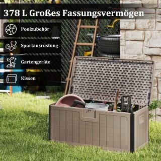 Costway Κήπος Άνεσης: Αδιάβροχη Καφέ Αποθήκη 378L με Ασφαλές Καπάκ... Costway Κήπος Άνεσης: Αδιάβροχη Καφέ Αποθήκη 378L με Ασφαλές Καπάκ...