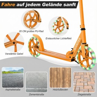 Costway Πτυσσόμενο πατίνι με 2 ρόδες LED, ρυθμιζόμενο ύψος, αντοχή ... Costway Πτυσσόμενο πατίνι με 2 ρόδες LED, ρυθμιζόμενο ύψος, αντοχή ...