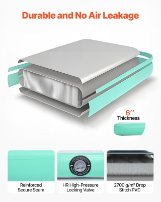 VEVOR Φουσκωτή Πλωτή Πλατφόρμα 4,57 x 1,83 μ. με Αντιολισθητική Επι...