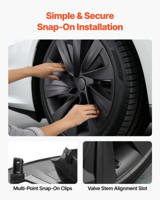 VEVOR Καλύμματα Τροχών 19 για Tesla Model Y 2025, Σετ 4 Τεμαχίων, Μ...