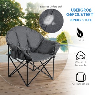 Costway Υπερμεγέθης Αναδιπλούμενη Καρέκλα Camping με Μαξιλάρι και Θ... Costway Υπερμεγέθης Αναδιπλούμενη Καρέκλα Camping με Μαξιλάρι και Θ...