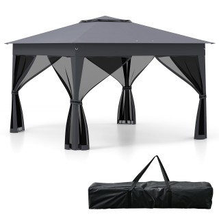 Costway Πτυσσόμενο κιόσκι κήπου Pop-Up 3,4 x 3,4 μ. με 4 κουνουπιέρ...
