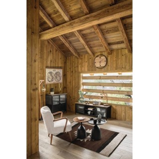 Atmosphera Μοντέρνο Επιδαπέδιο Φωτιστικό με Ξύλινο Σκελετό σε Μπεζ ...