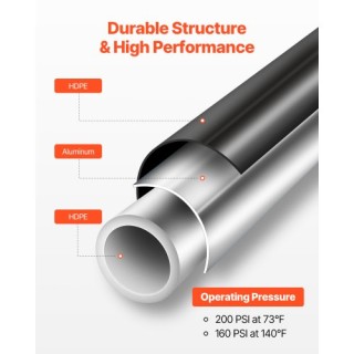 VEVOR  Σετ Αεροσυμπιεστή 3/4 x 200FT PU Μαύρο  YSKQGDXT34INFHQD2V0