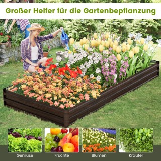 Costway Μεταλλικό Υπερυψωμένο Κήπος 240 x 120 x 30 εκ. για Εξωτερικ... Costway Μεταλλικό Υπερυψωμένο Κήπος 240 x 120 x 30 εκ. για Εξωτερικ...