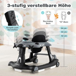 Costway Πολυλειτουργικός Παιδικός Περπατούρα 6-σε-1 με Ρυθμιζόμενο ...