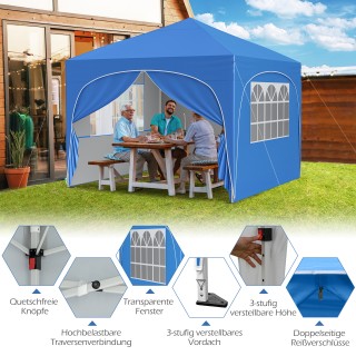 Costway Τέντα Κήπου 3x3m με Αφαιρούμενα Πλαινά και Τσάντα Μεταφοράς... Costway Τέντα Κήπου 3x3m με Αφαιρούμενα Πλαινά και Τσάντα Μεταφοράς...