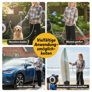 Costway Κουτί με Επεκτεινόμενο Λάστιχο Κήπου 30 μ με 2 μ Σωλήνα Σύν...