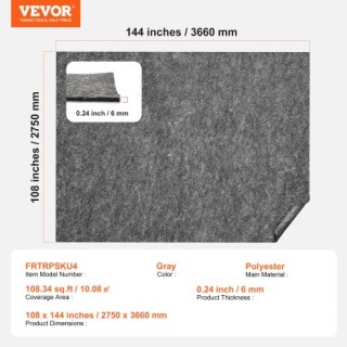 VEVOR  Χαλί Αντιολισθητικό 2750 x 3660 mm για Όλα τα Δάπεδα  BFHDTD...