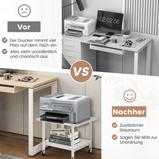 Costway Λευκός Διπλός Εκτυπωτικός Πάγκος με Ρόδες Κλειδώματος CB104... Costway Λευκός Διπλός Εκτυπωτικός Πάγκος με Ρόδες Κλειδώματος CB104...