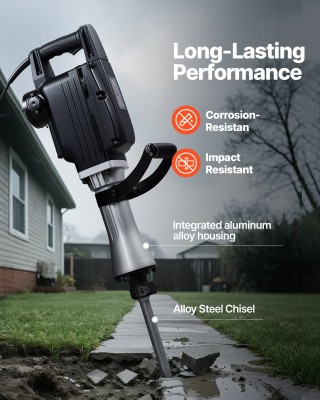 VEVOR Ισχυρό Ηλεκτρικό Κατεδαφιστικό Σφυρί 2800W, 1200 BPM, Διάστασ...