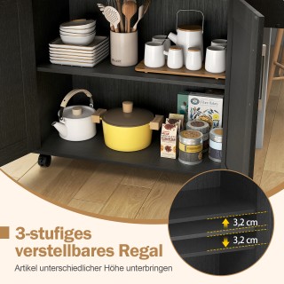 Costway Πολυλειτουργικό Τρόλεϊ Κουζίνας  με Συρτάρι & Ρυθμιζόμενο Ρ...