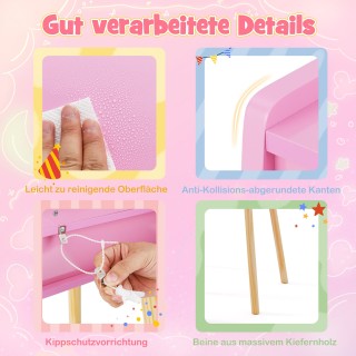 Costway Σετ Μακιγιάζ Τουαλέτας για Παιδιά με Φωτιζόμενο Καθρέφτη κα...