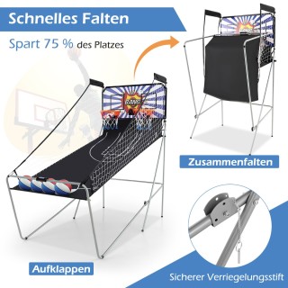 Costway  Πτυσσόμενο Παιδικό Παιχνίδι Μπάσκετ με Διπλή Μπασκέτα SP38...