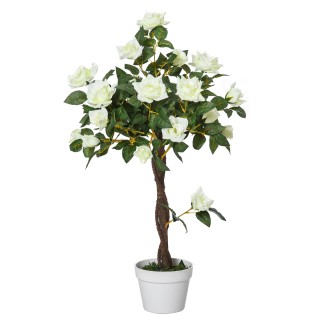 Outsunny Camelia τεχνητό δέντρο με 21 λουλούδια και βάζο ύψους 90 c...