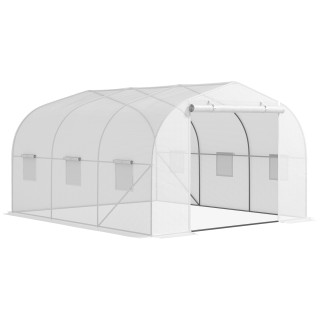 Outsunny  Θερμοκήπιο Σήραγγας για Κήπο με 6 Παράθυρα και Πόρτα με Ρ...