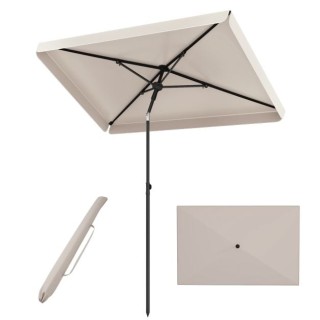 Costway Ορθογώνια Ομπρέλα Μπαλκονιού 200 x 130 cm με Κλίση 30°, Μπε...