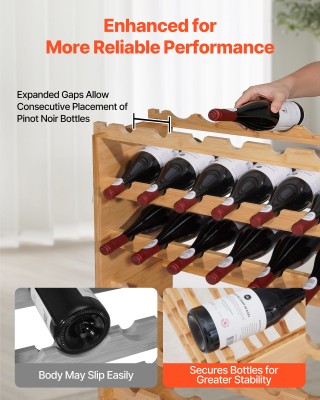 VEVOR Στοιβαζόμενη Ραφιέρα Κρασιών 72 Φιαλών, 8 Επίπεδα, Ελεύθερης ... VEVOR Στοιβαζόμενη Ραφιέρα Κρασιών 72 Φιαλών, 8 Επίπεδα, Ελεύθερης ...