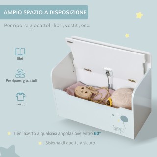 HOMCOM  Πάγκος Αποθήκευσης με Ξύλινη Πλάτη για Παιδιά 3-6 Ετών, 60x...