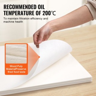 VEVOR  Χαρτί Φίλτρου Φριτέζας, 100 Φύλλα, 25.7 x 16.9, για Επαγγελμ...