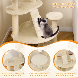 Costway Πύργος γάτας για ενήλικες γάτες, πολυεπίπεδος ονυχοδρόμιο μ...