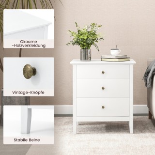 Costway  Πολυλειτουργικό Βοηθητικό Τραπέζι με Τρία Συρτάρια από Υψη...